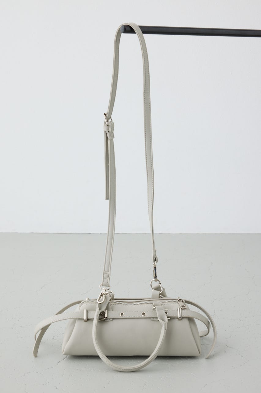 ベルトデザインレクタングルハンドバッグ GREIGE FREE