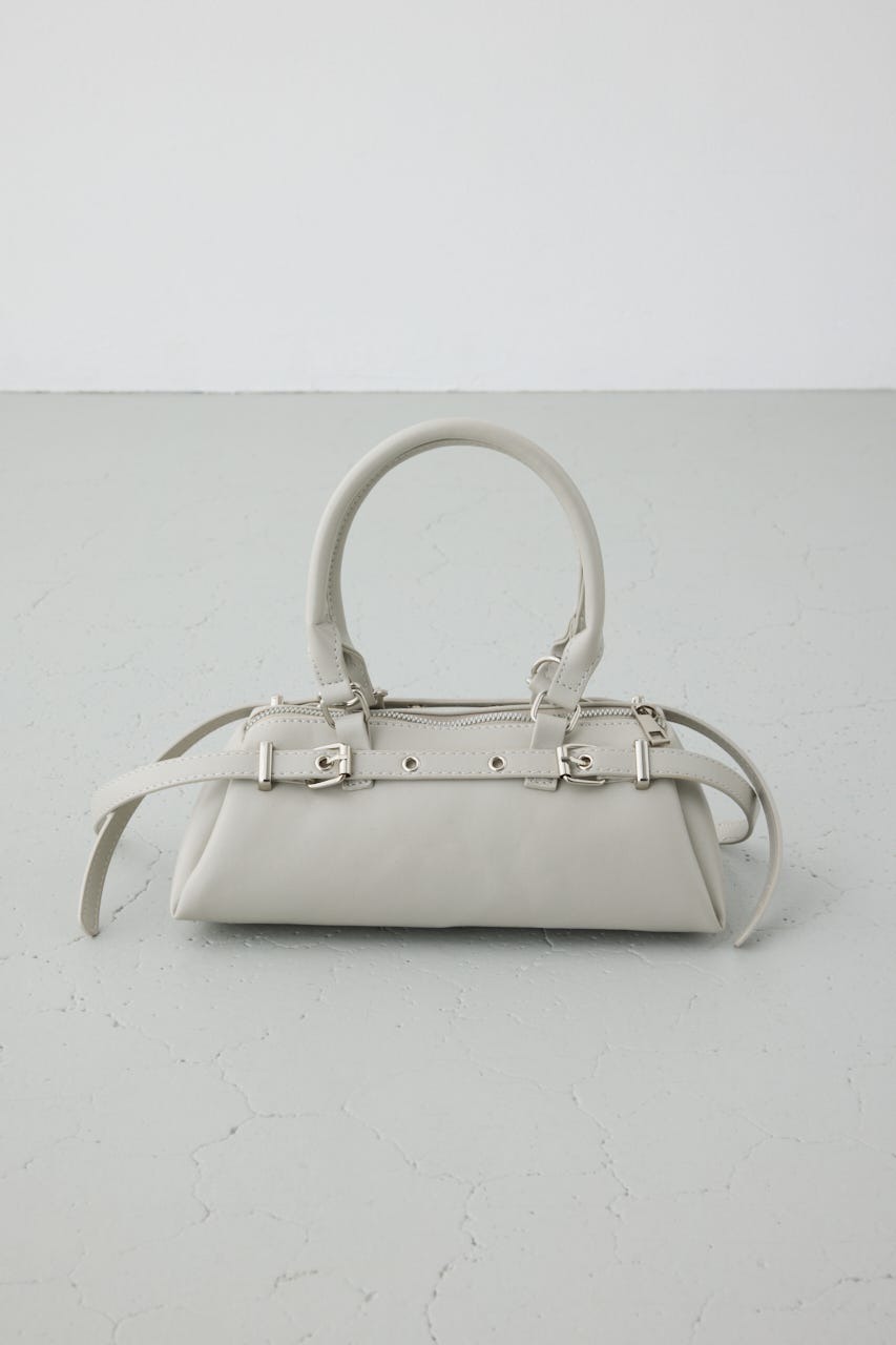 ベルトデザインレクタングルハンドバッグ GREIGE FREE