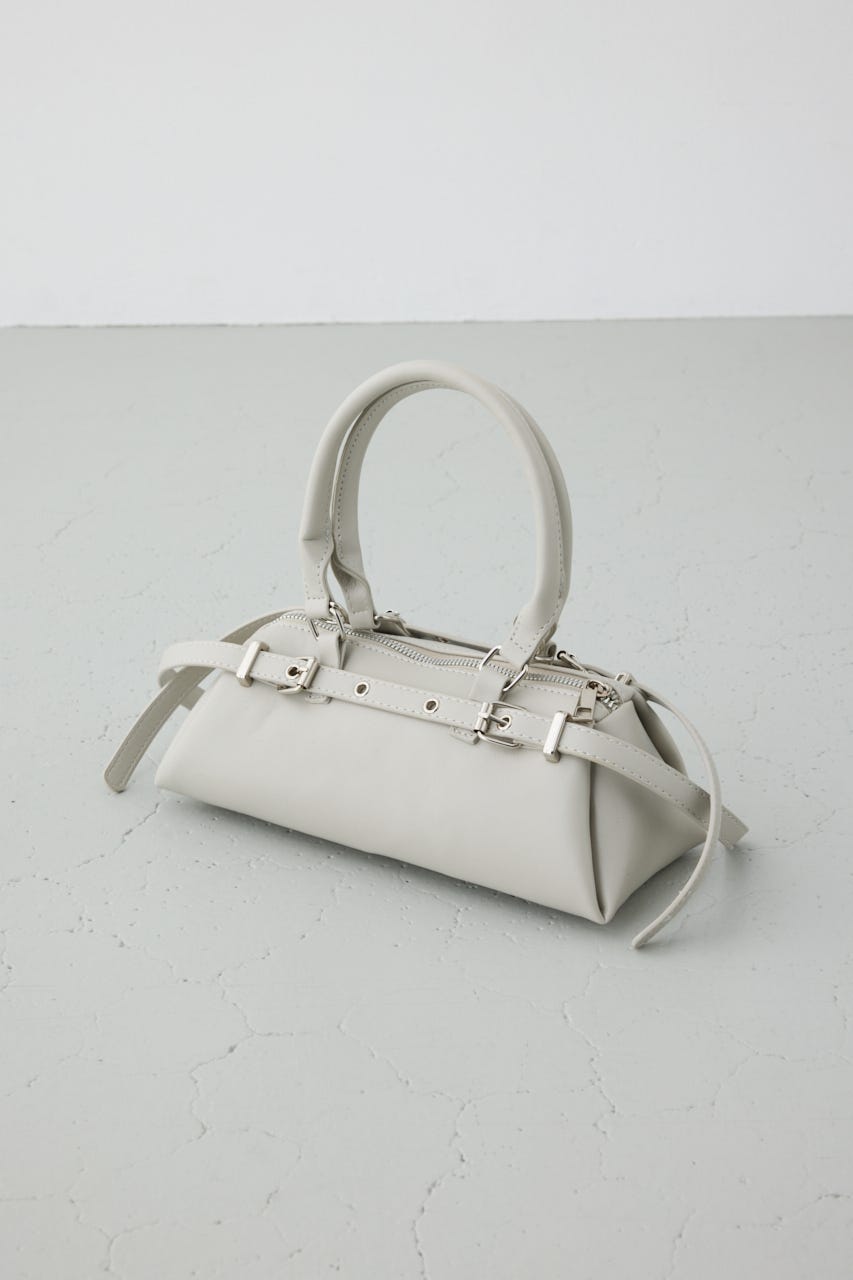 ベルトデザインレクタングルハンドバッグ GREIGE FREE
