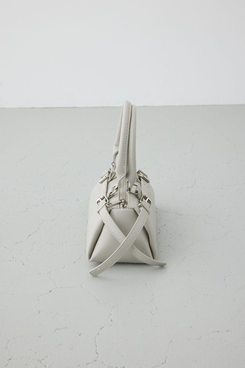 ベルトデザインレクタングルハンドバッグ GREIGE FREE