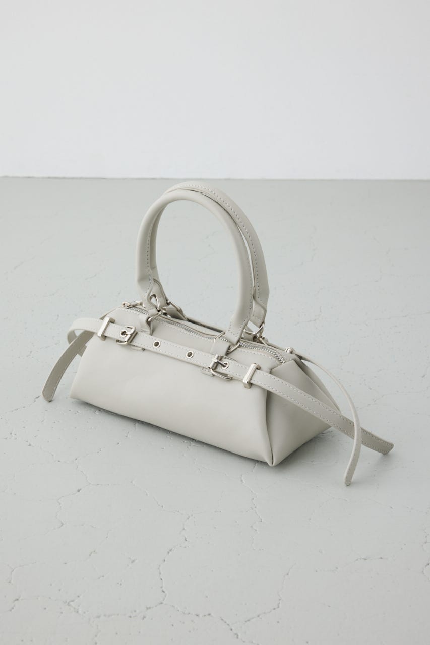 ベルトデザインレクタングルハンドバッグ GREIGE FREE