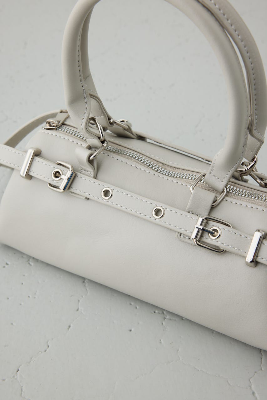 ベルトデザインレクタングルハンドバッグ GREIGE FREE