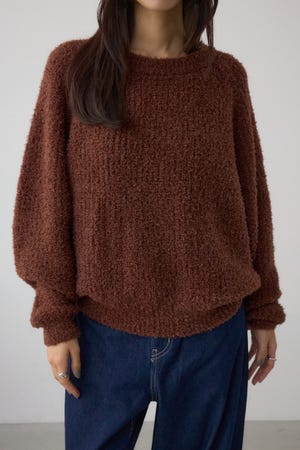 ラメシャギーニットトップス