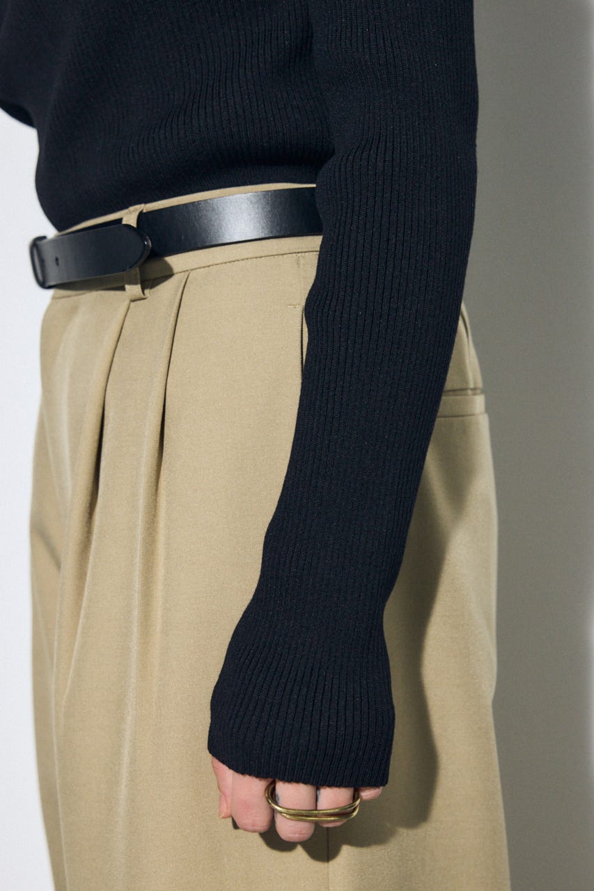 ドレープ長袖ニットトップス BLK FREE