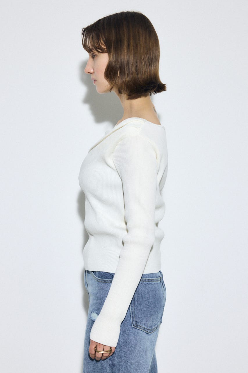 ドレープ長袖ニットトップス IVOY FREE