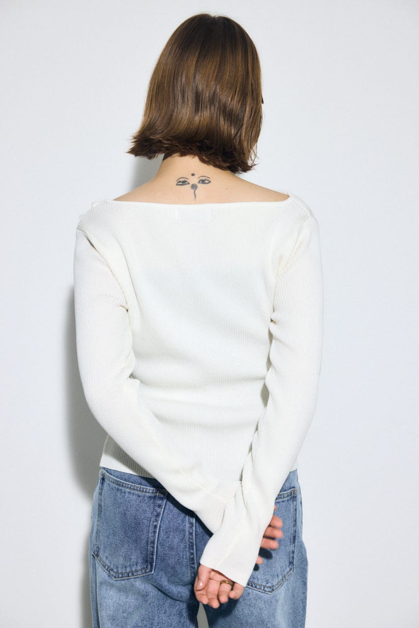 ドレープ長袖ニットトップス IVOY FREE