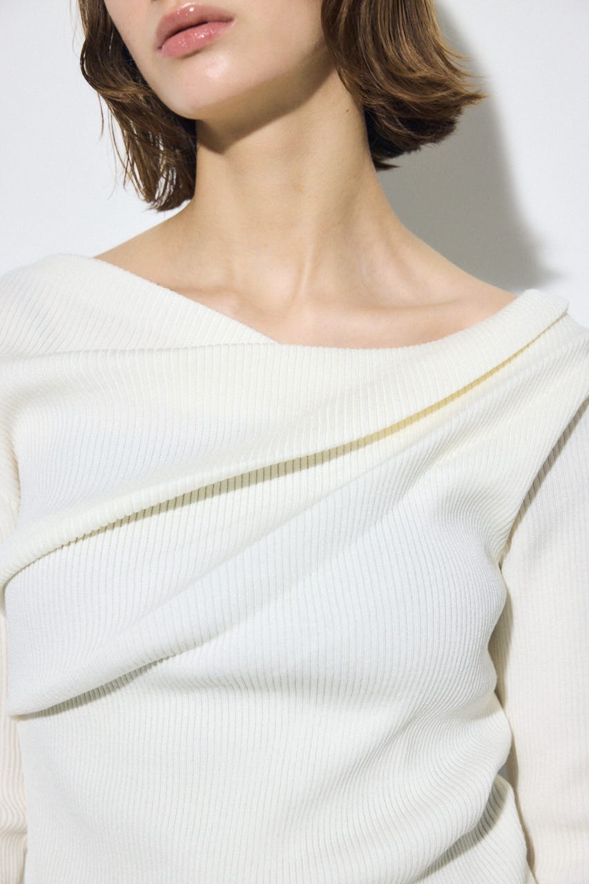 ドレープ長袖ニットトップス IVOY FREE