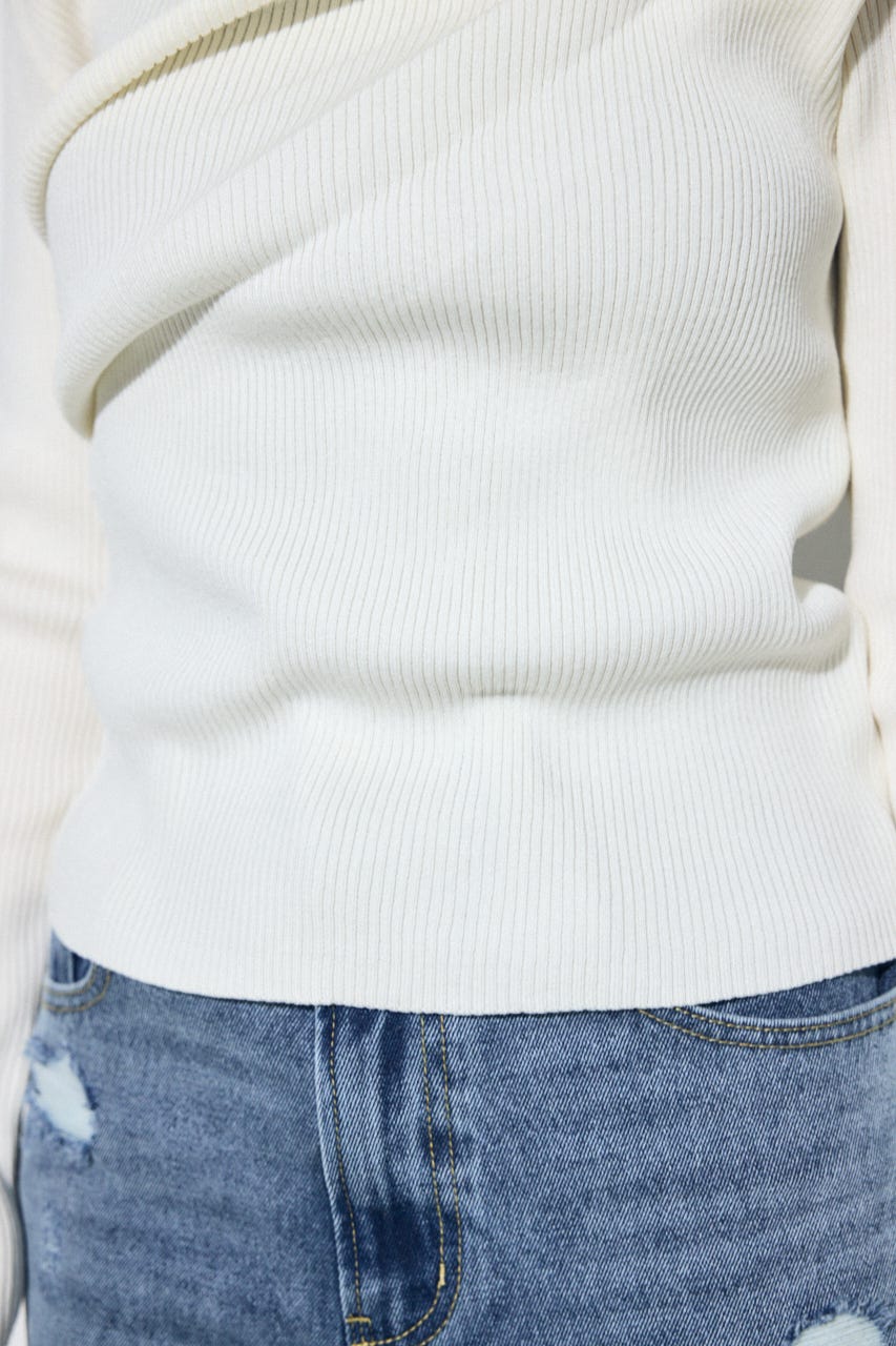 ドレープ長袖ニットトップス IVOY FREE