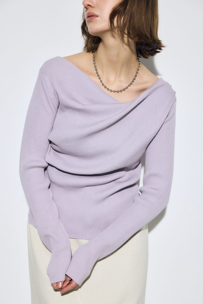 ドレープ長袖ニットトップス L/PUR FREE