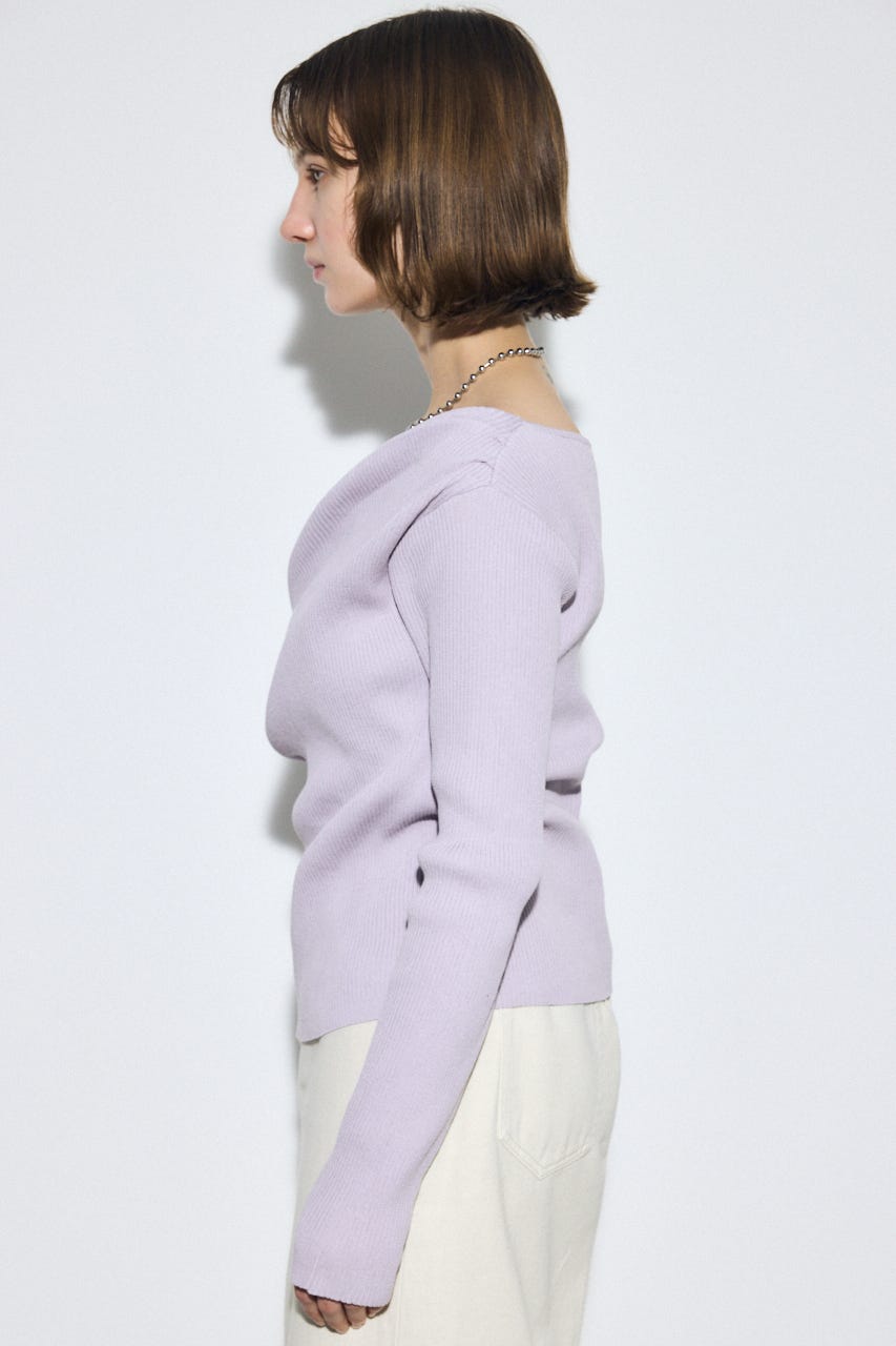 ドレープ長袖ニットトップス L/PUR FREE