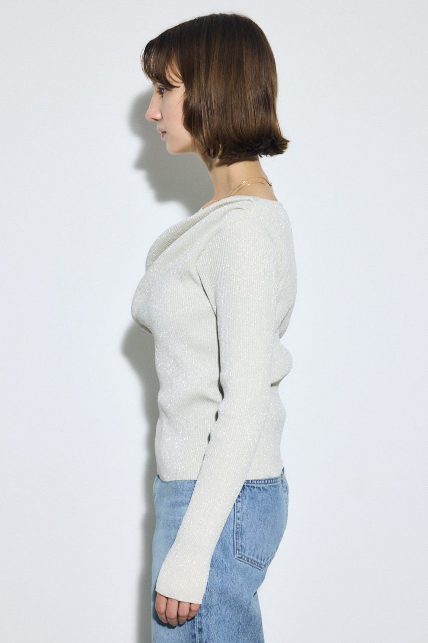 ドレープ長袖ニットトップス SLV FREE