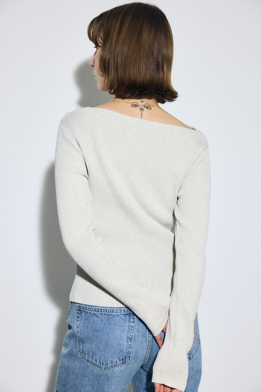 ドレープ長袖ニットトップス SLV FREE