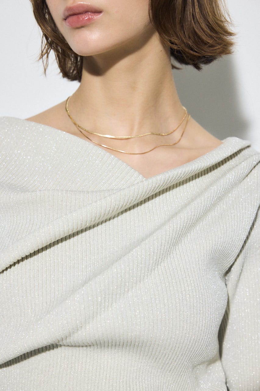 ドレープ長袖ニットトップス SLV FREE