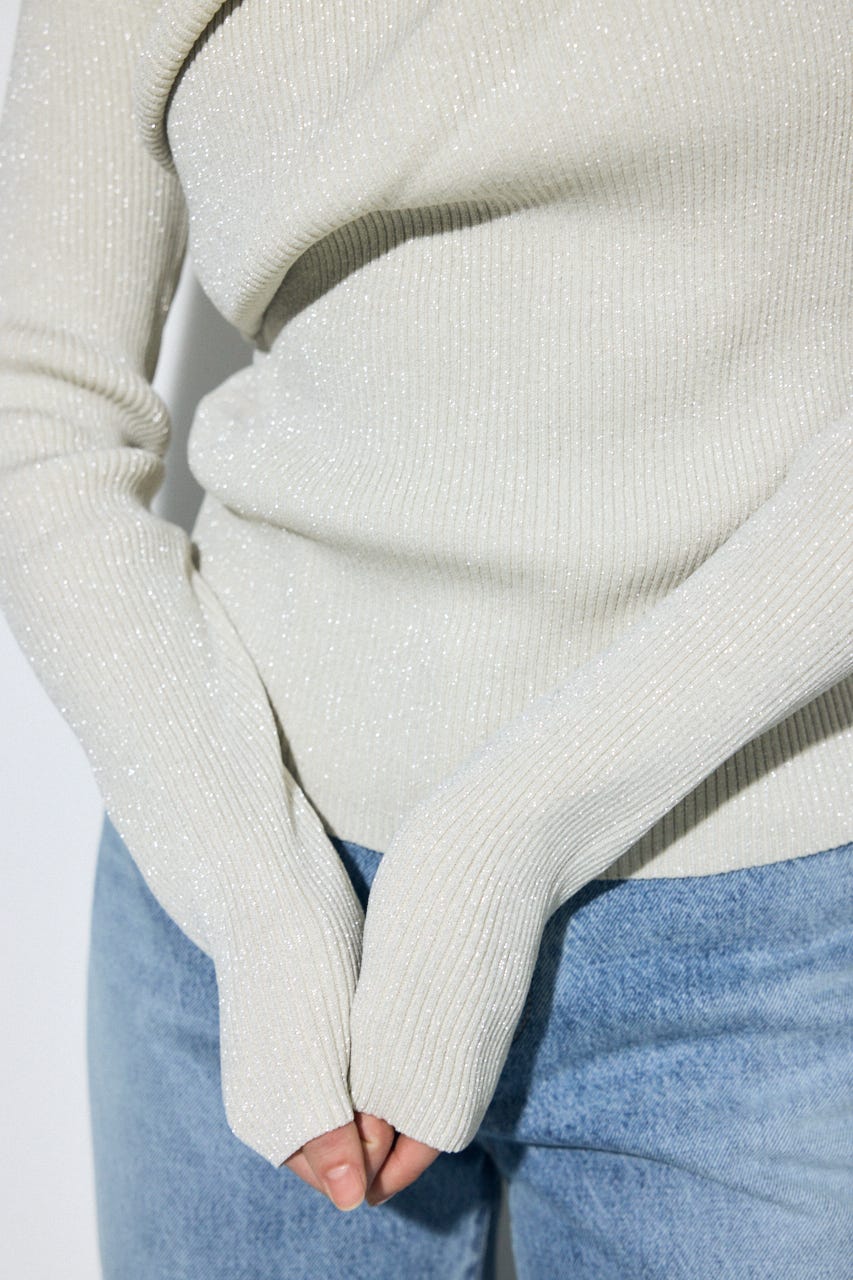 ドレープ長袖ニットトップス SLV FREE