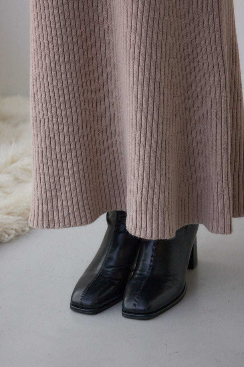 オフショルロングニットワンピース GREIGE S