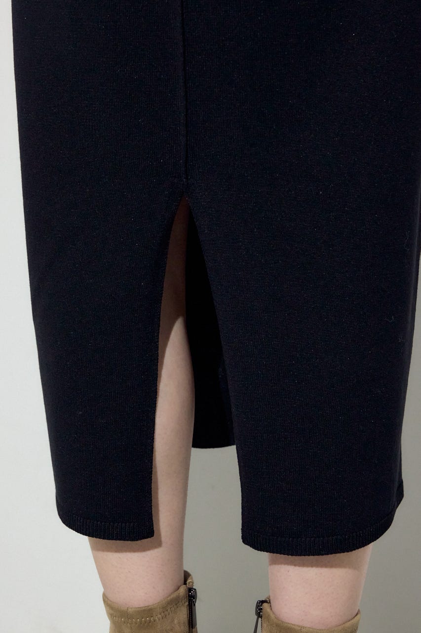 Wジップシャギーカーデセットニットワンピース BLK S