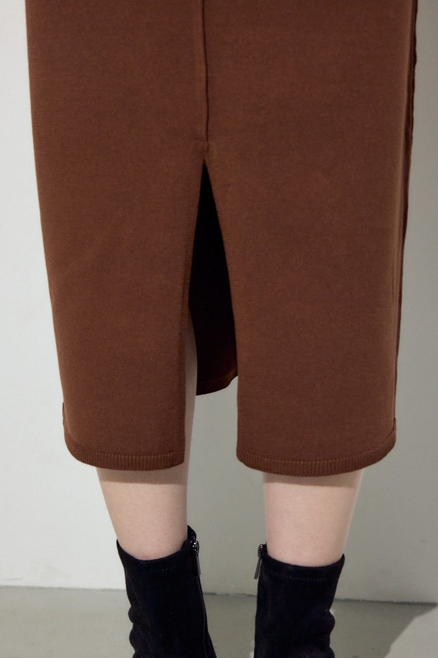 Wジップシャギーカーデセットニットワンピース BRN S