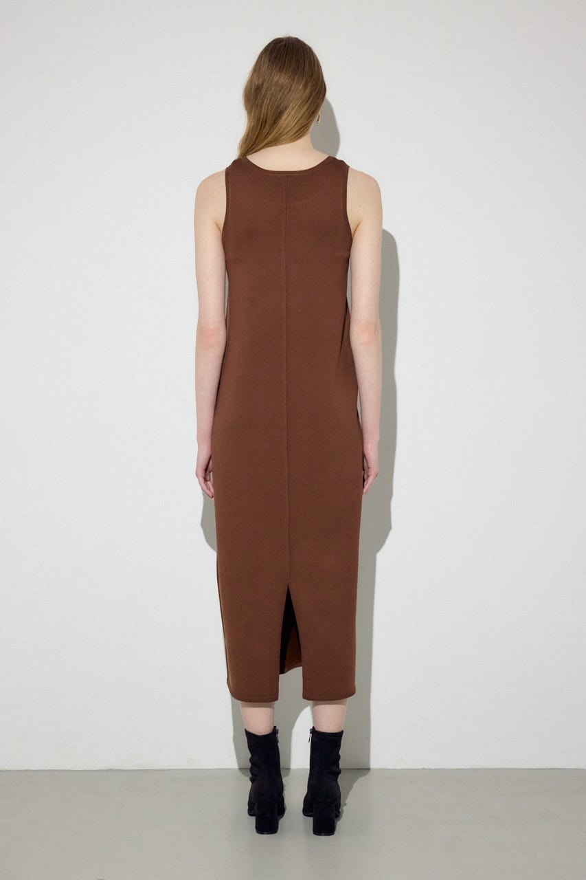 Wジップシャギーカーデセットニットワンピース BRN S