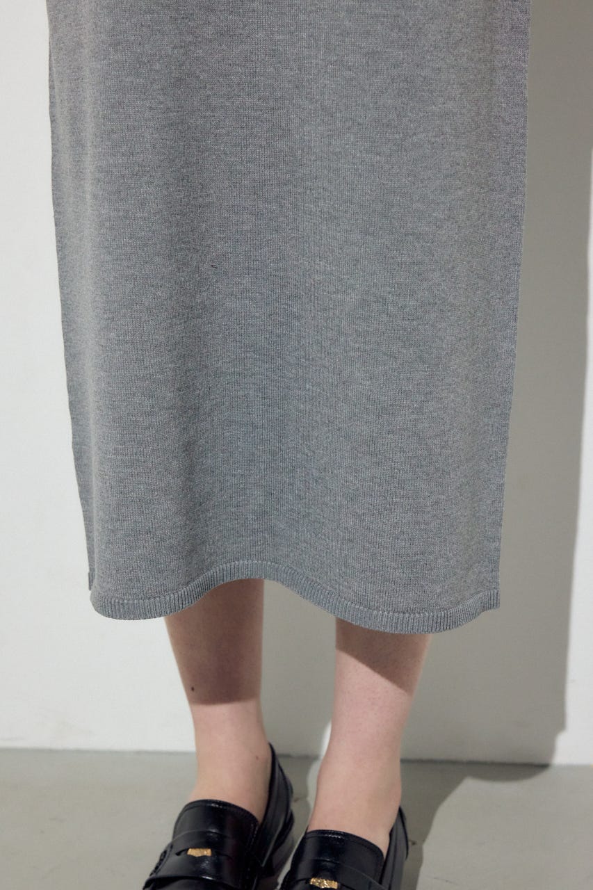 Wジップシャギーカーデセットニットワンピース GRY S