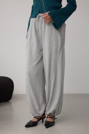 切り替えデザインスウェットワイドパンツ