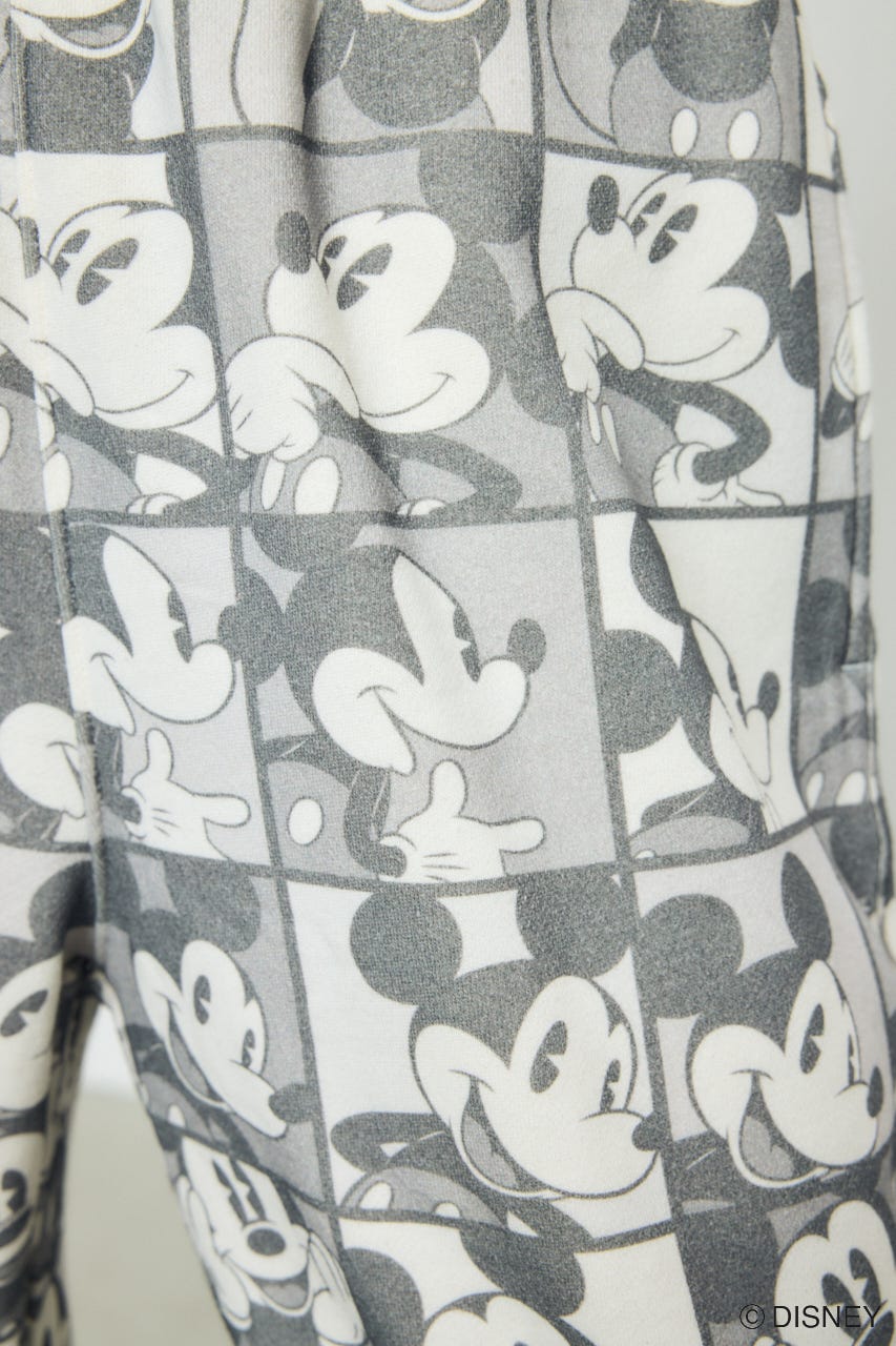AD総柄グラフィックパンツ / MICKEY BLK M