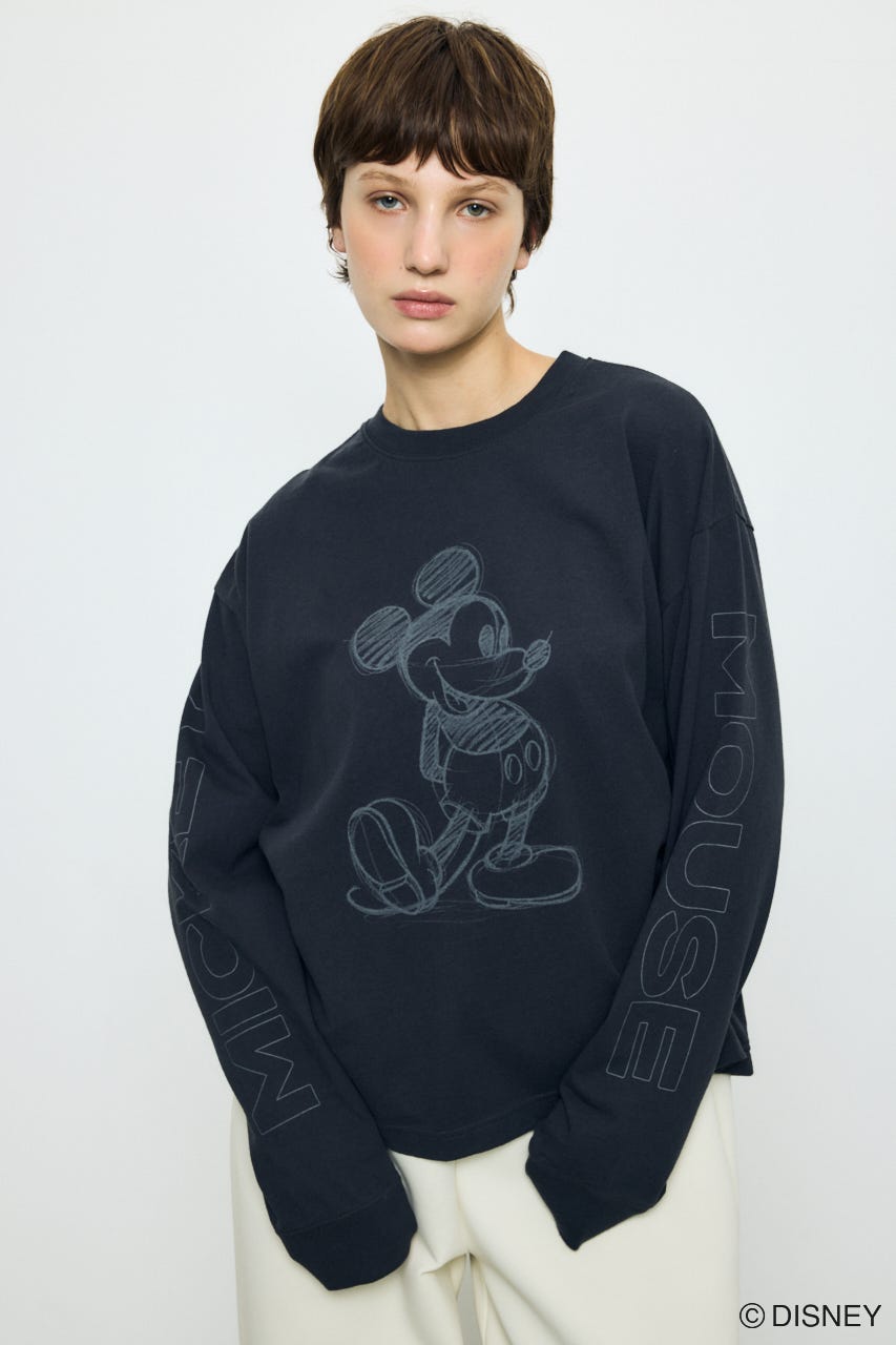 ADスケッチプリントロンT / MICKEY BLK M