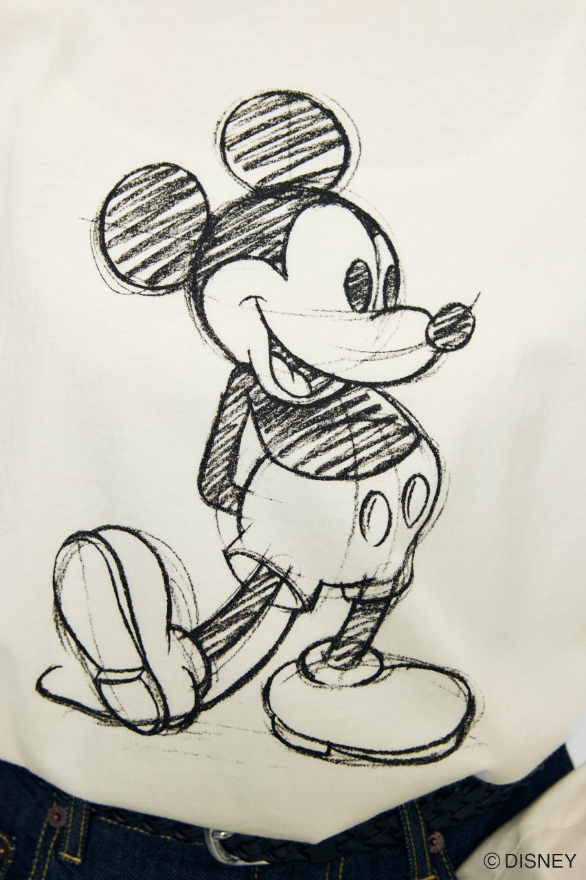 ADスケッチプリントロンT / MICKEY O/WHT M