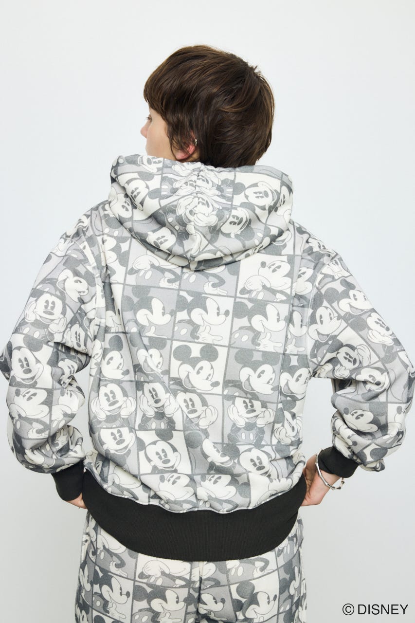AD総柄グラフィックパーカー / MICKEY BLK S