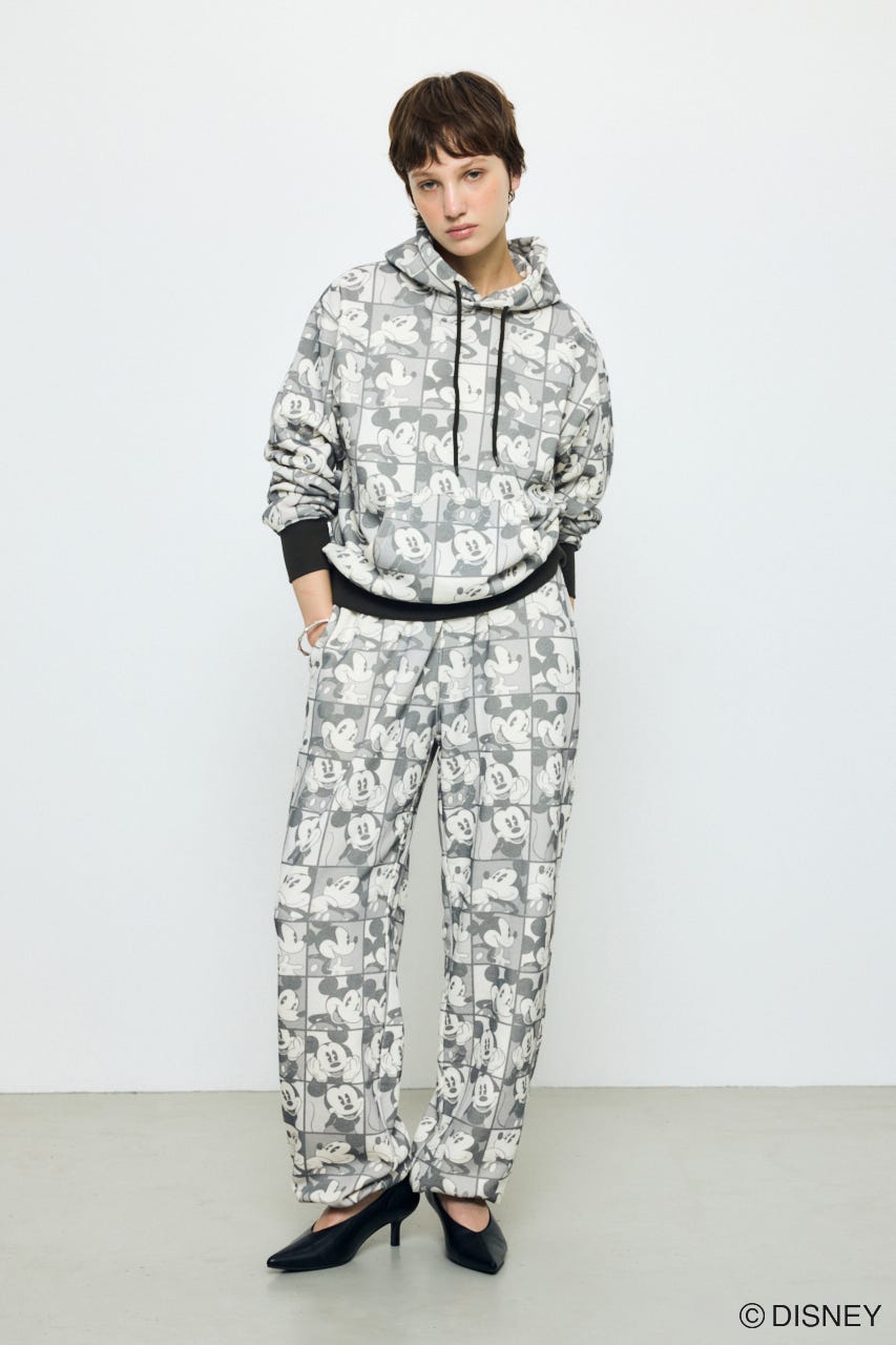 AD総柄グラフィックパーカー / MICKEY BLK S