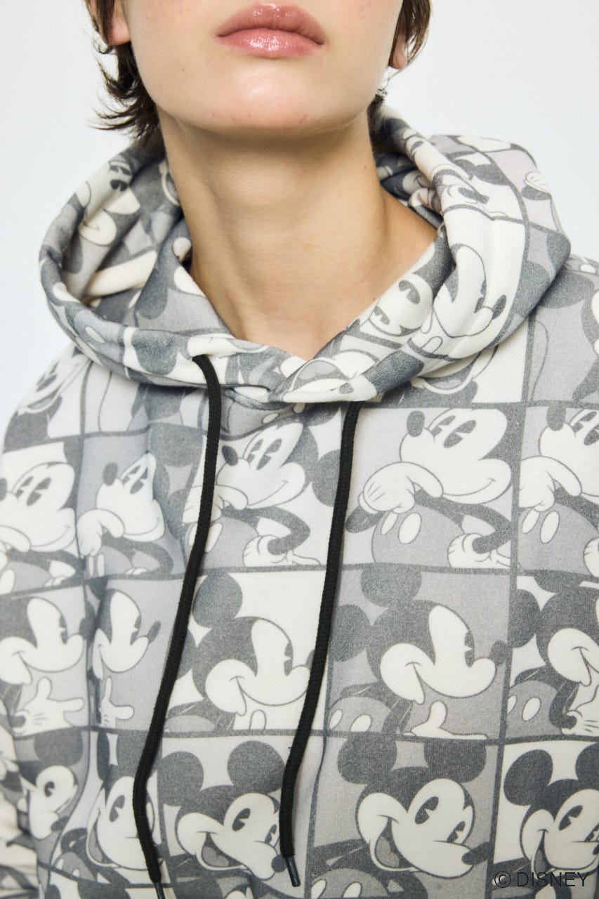 AD総柄グラフィックパーカー / MICKEY BLK S