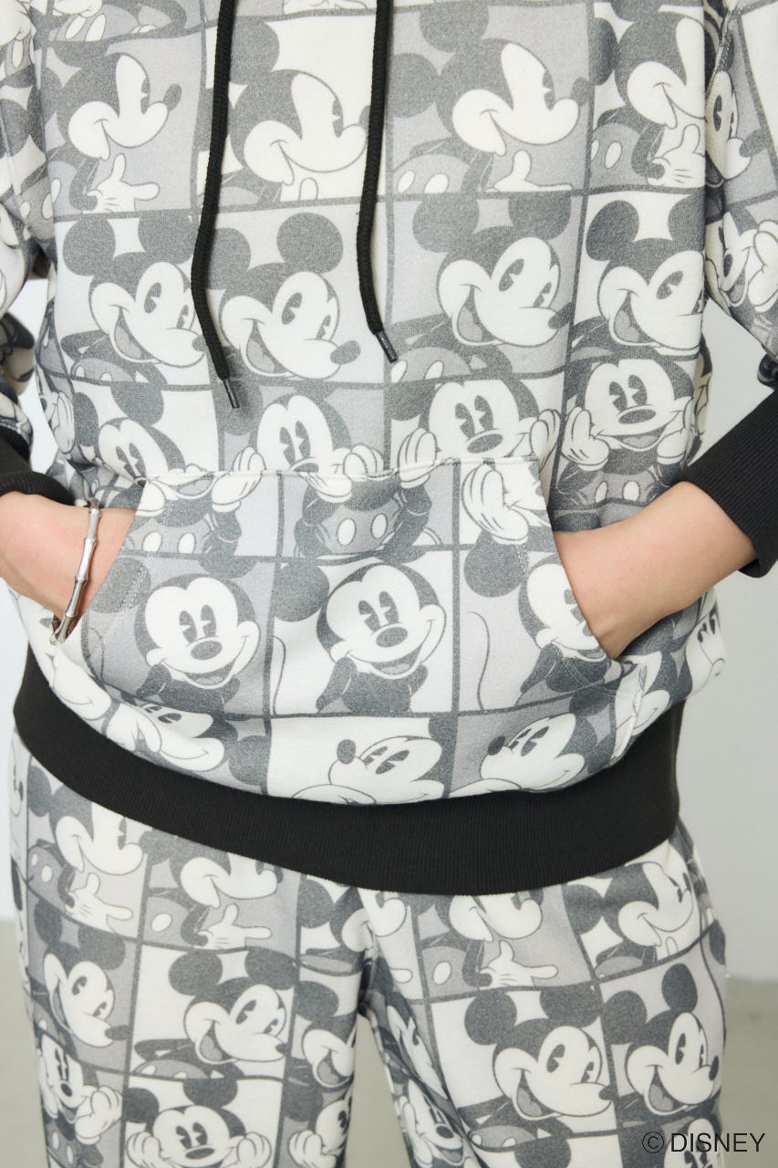 AD総柄グラフィックパーカー / MICKEY BLK S