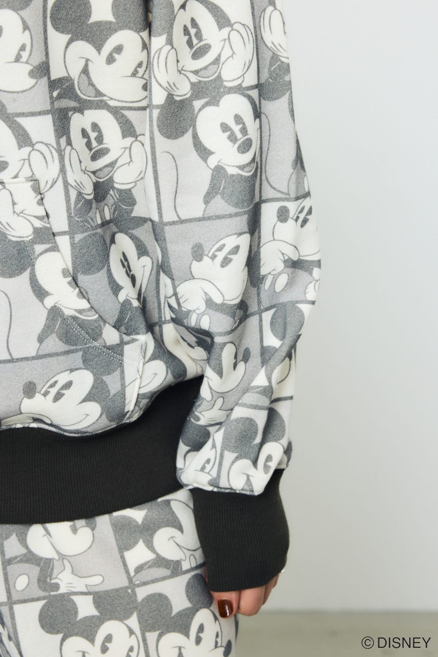 AD総柄グラフィックパーカー / MICKEY BLK S