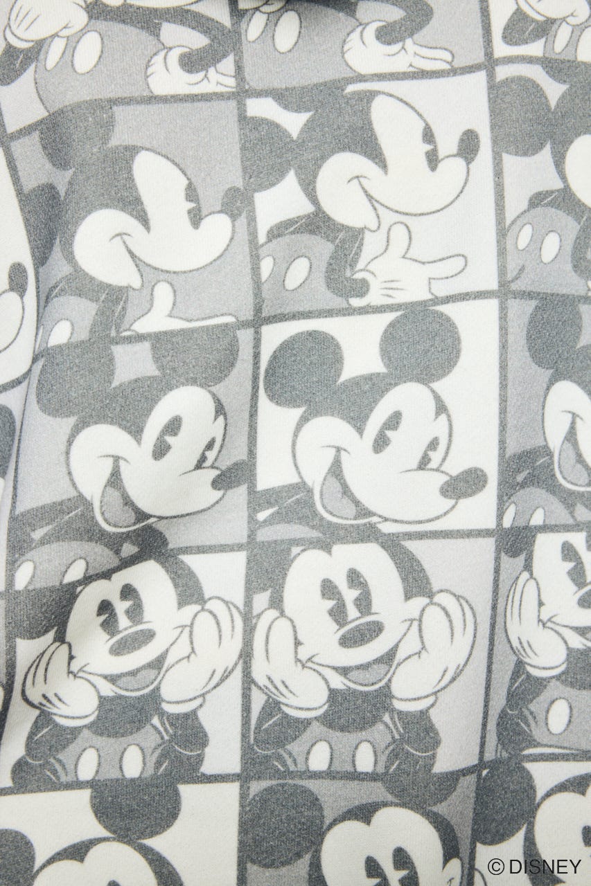 AD総柄グラフィックパーカー / MICKEY BLK S