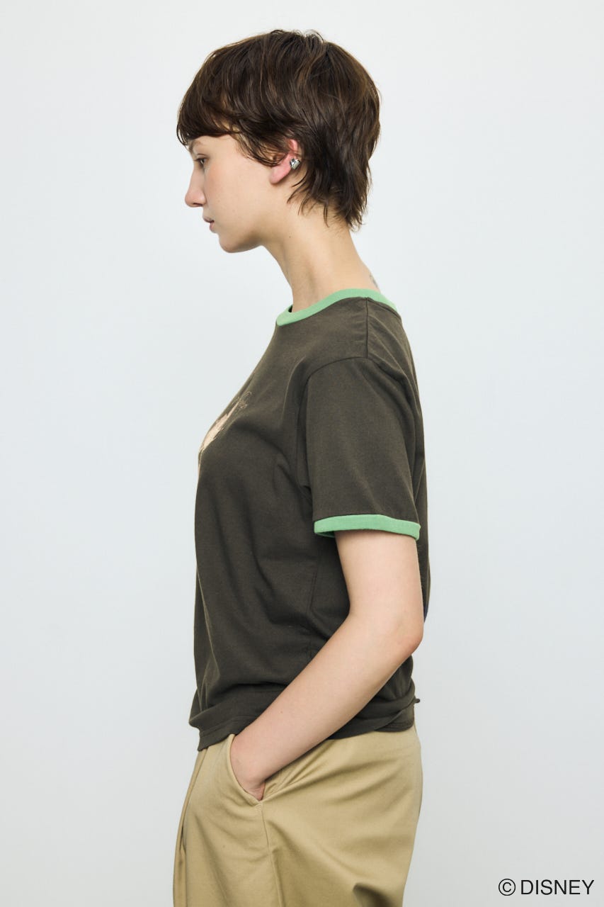 ADプリント半袖リンガーT / MICKEY KHA M