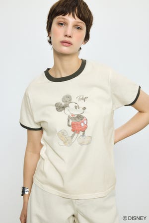 ADプリント半袖リンガーT / MICKEY