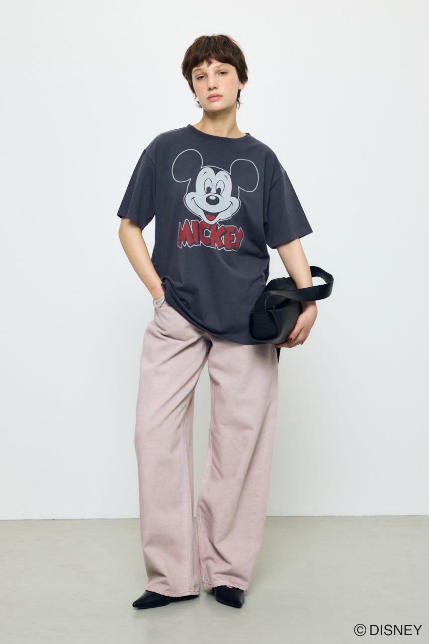 ADルーズ半袖プリントT / MICKEY BLK M