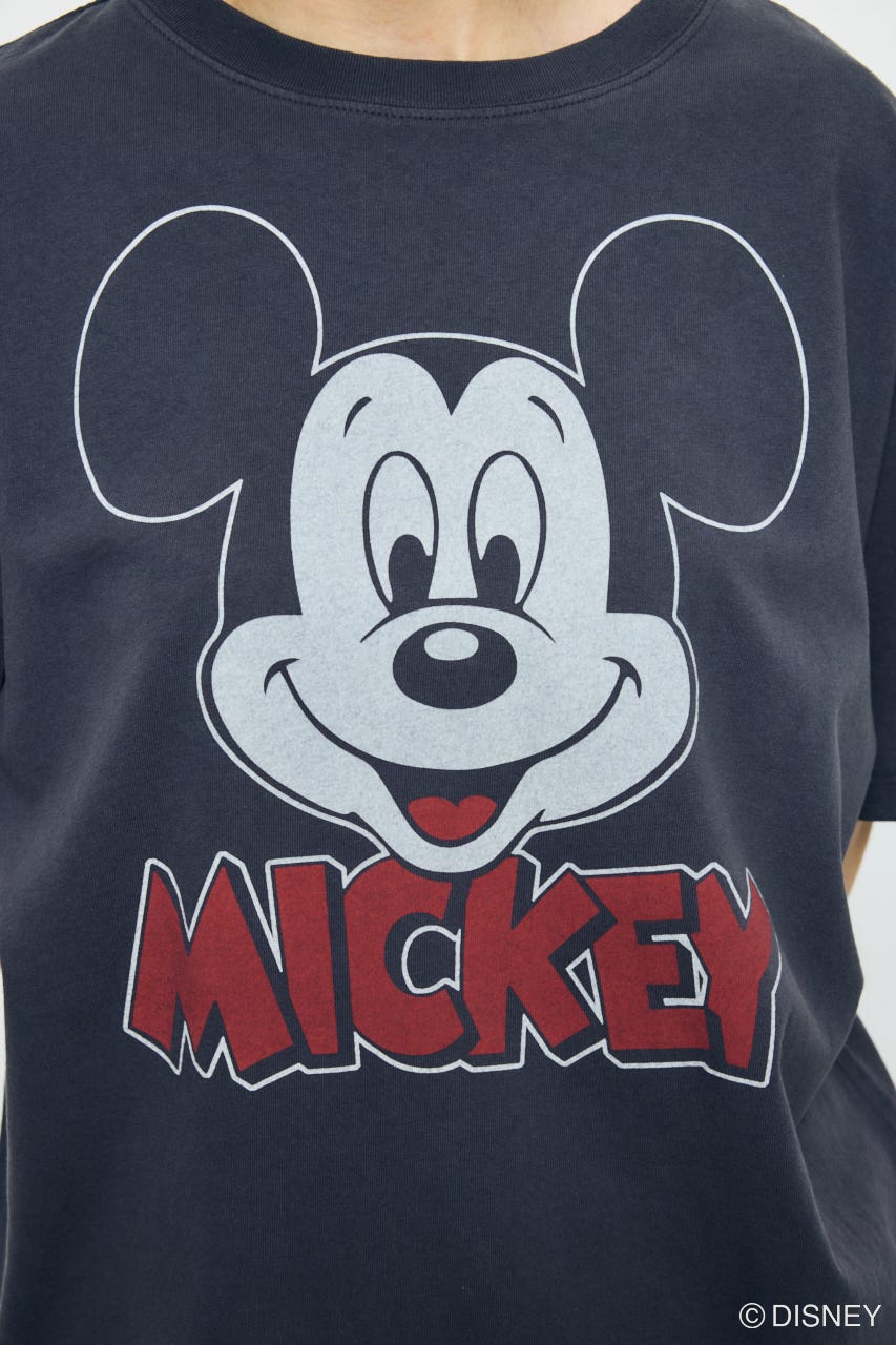 ADルーズ半袖プリントT / MICKEY BLK M