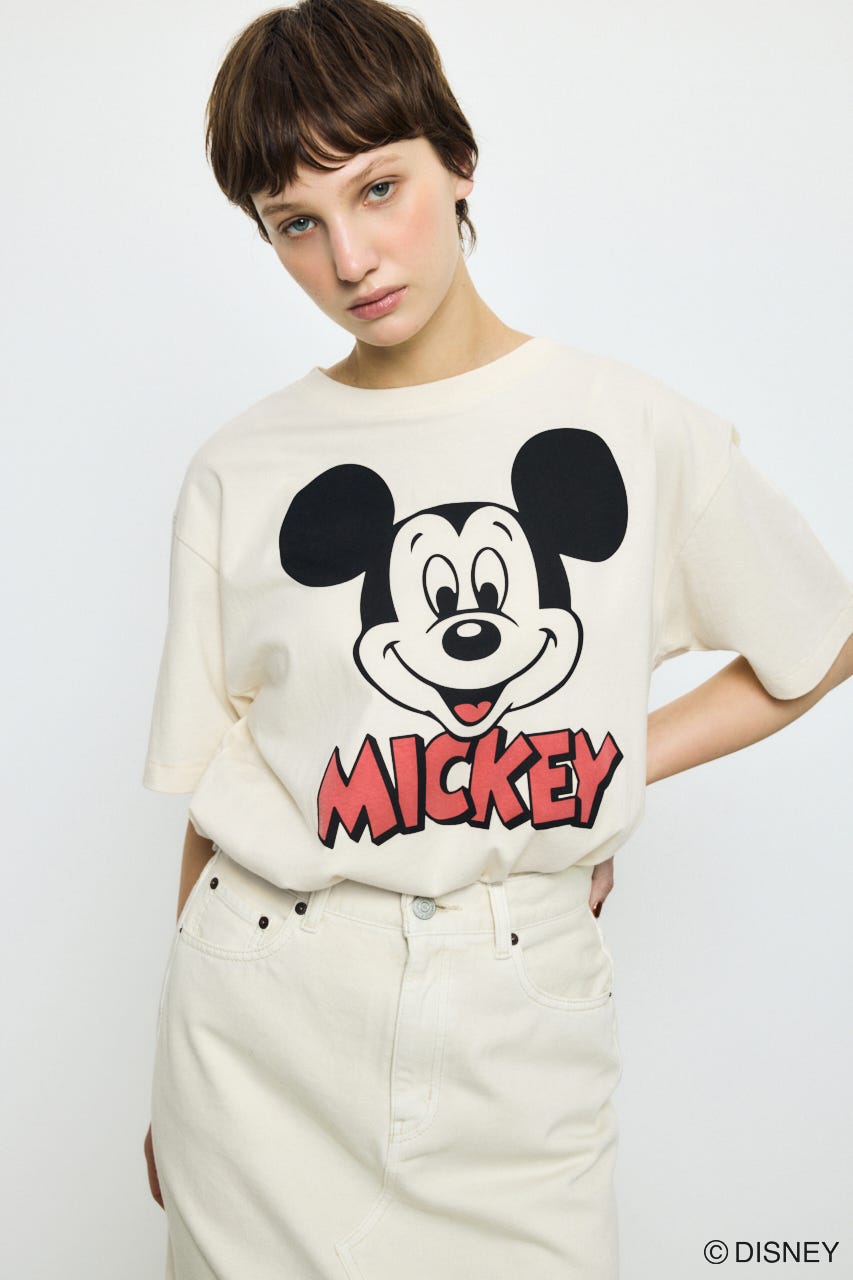 ADルーズ半袖プリントT / MICKEY O/WHT M