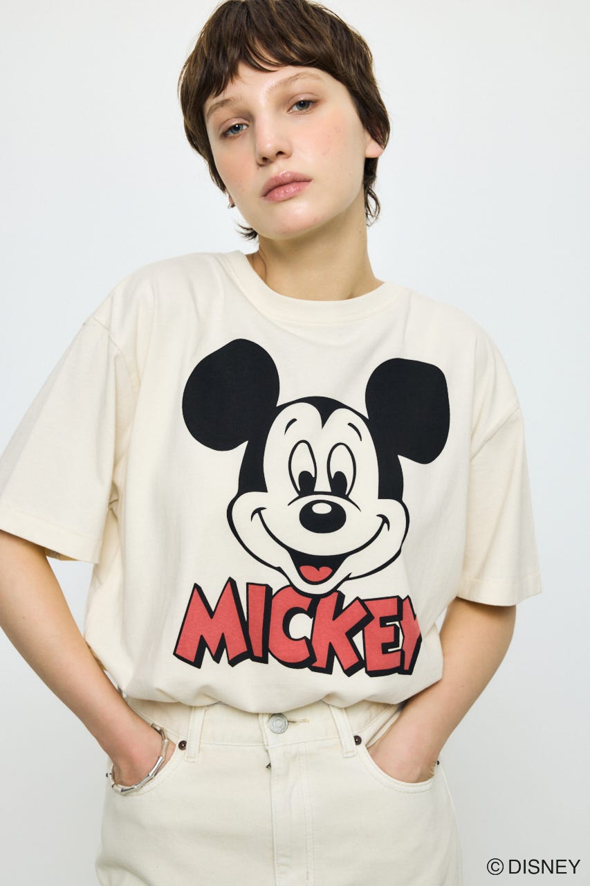ADルーズ半袖プリントT / MICKEY O/WHT M