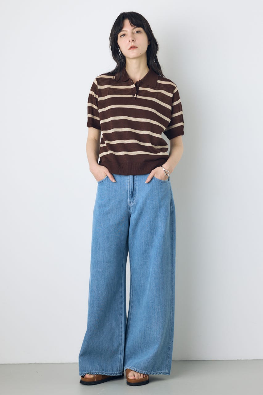 AZUL DENIM 甘撚りバギーパンツ L/BLU M