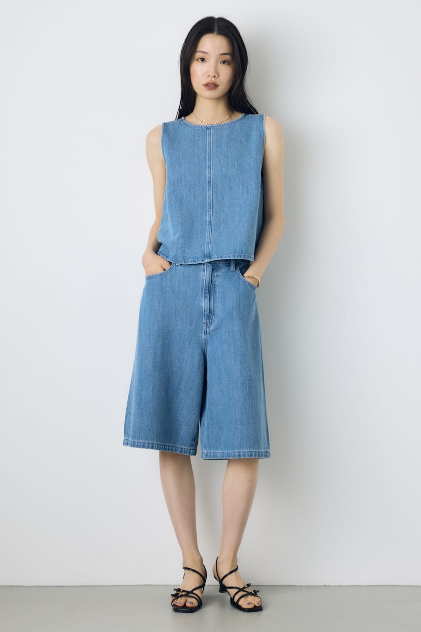 AZUL DENIM 甘撚りハーフパンツ L/BLU S