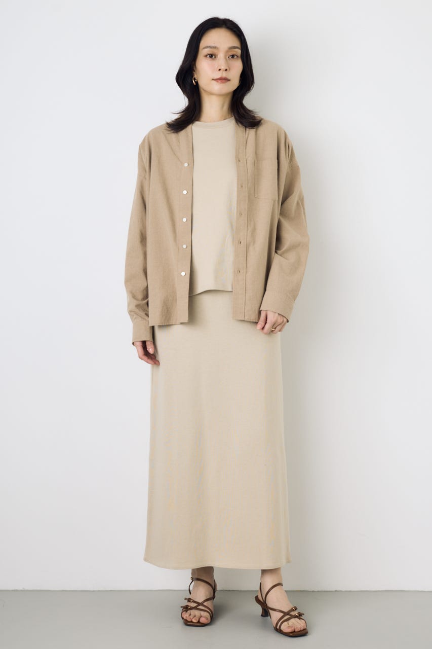 フレンチリネンCOOLMAXアーバンリラックスシャツ BEG M