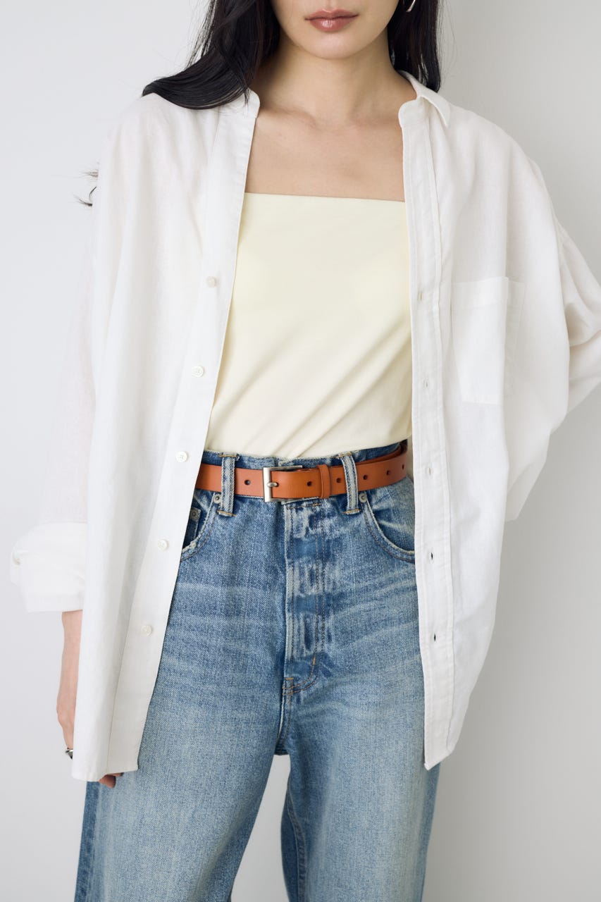 フレンチリネンCOOLMAXアーバンリラックスシャツ O/WHT M