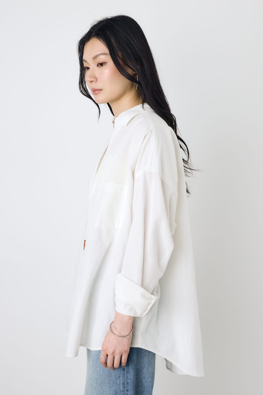 フレンチリネンCOOLMAXアーバンリラックスシャツ O/WHT M