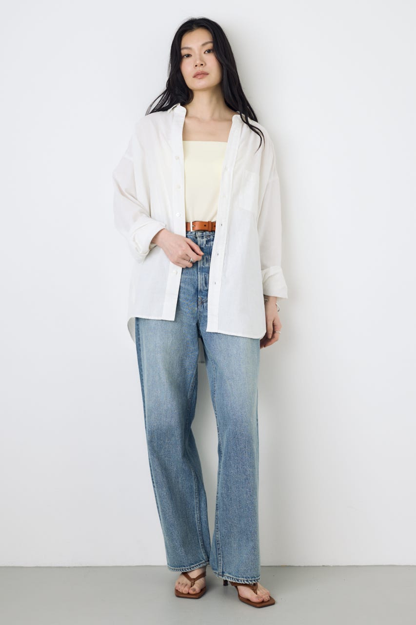 フレンチリネンCOOLMAXアーバンリラックスシャツ O/WHT M