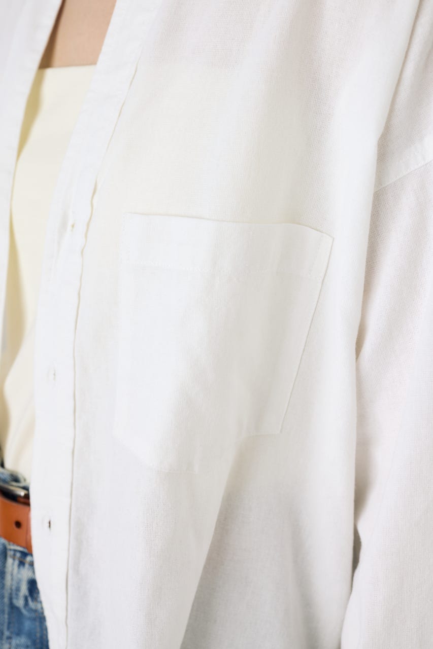 フレンチリネンCOOLMAXアーバンリラックスシャツ O/WHT M