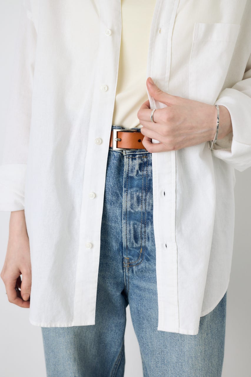 フレンチリネンCOOLMAXアーバンリラックスシャツ O/WHT M