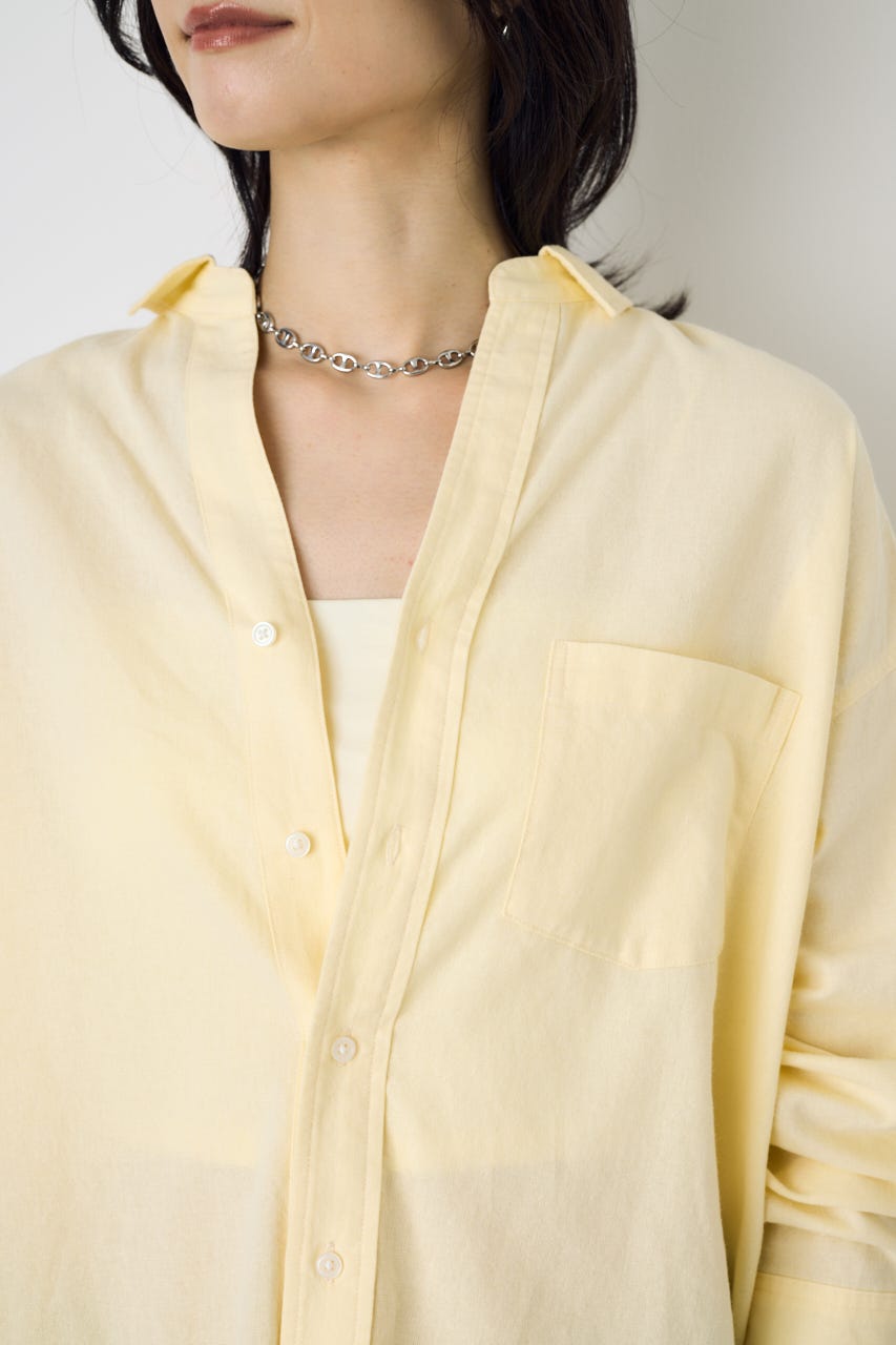 フレンチリネンCOOLMAXアーバンリラックスシャツ YEL M