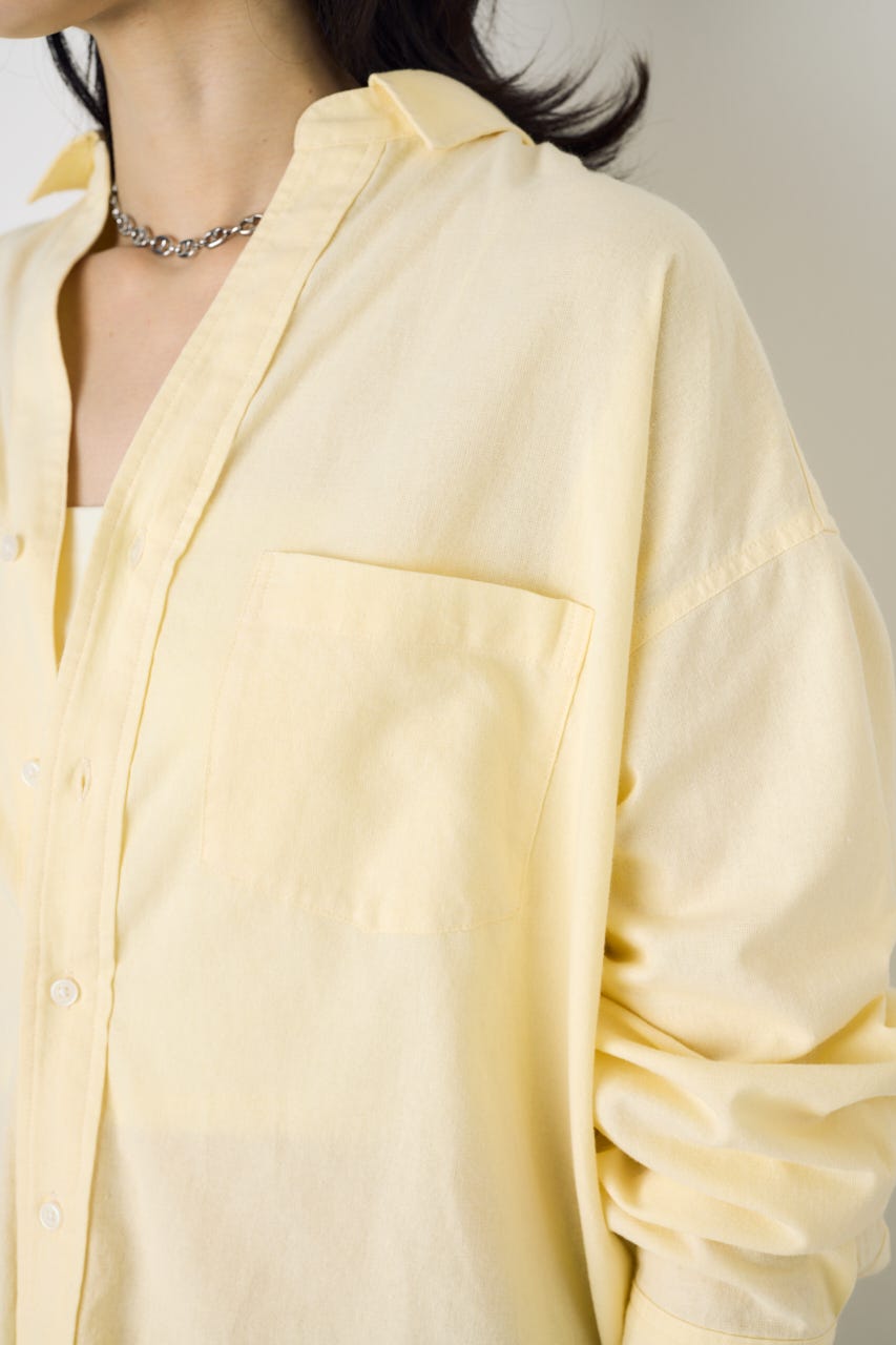 フレンチリネンCOOLMAXアーバンリラックスシャツ YEL M