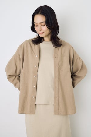 フレンチリネンCOOLMAXアーバンリラックスシャツ